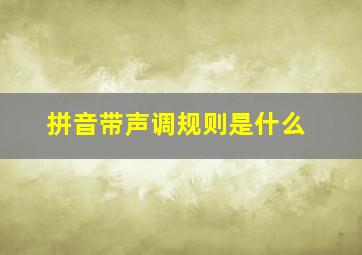 拼音带声调规则是什么