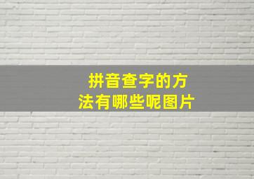 拼音查字的方法有哪些呢图片