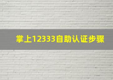 掌上12333自助认证步骤