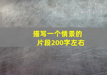 描写一个情景的片段200字左右