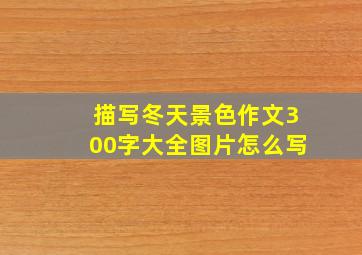 描写冬天景色作文300字大全图片怎么写