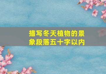 描写冬天植物的景象段落五十字以内