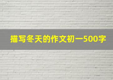 描写冬天的作文初一500字