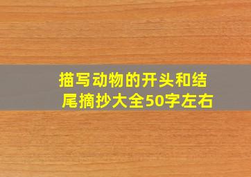 描写动物的开头和结尾摘抄大全50字左右