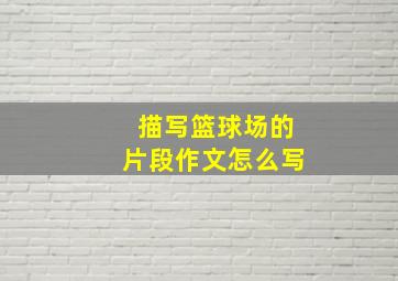 描写篮球场的片段作文怎么写