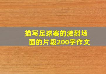 描写足球赛的激烈场面的片段200字作文