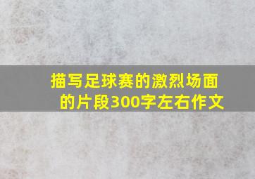 描写足球赛的激烈场面的片段300字左右作文