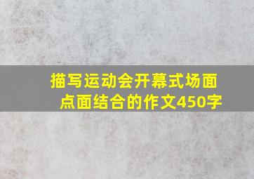 描写运动会开幕式场面点面结合的作文450字