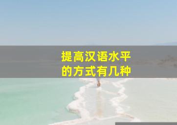 提高汉语水平的方式有几种