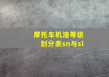 摩托车机油等级划分表sn与sl