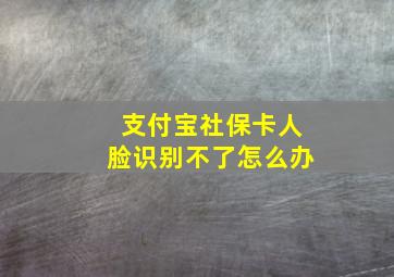 支付宝社保卡人脸识别不了怎么办