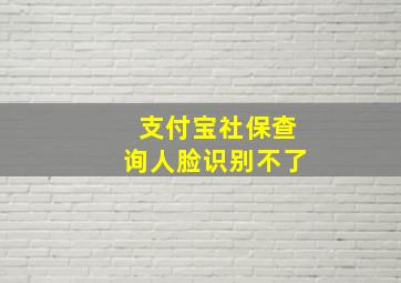 支付宝社保查询人脸识别不了