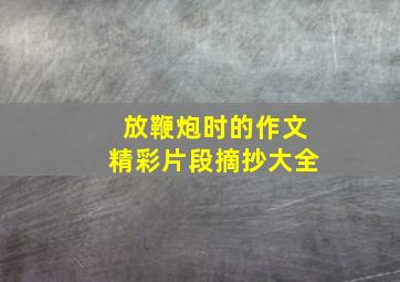 放鞭炮时的作文精彩片段摘抄大全