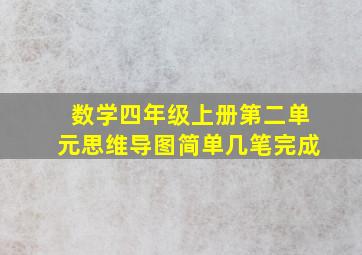 数学四年级上册第二单元思维导图简单几笔完成