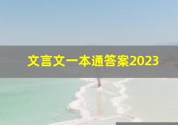 文言文一本通答案2023