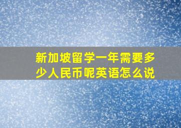 新加坡留学一年需要多少人民币呢英语怎么说