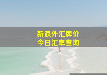 新浪外汇牌价今日汇率查询