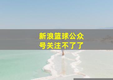 新浪篮球公众号关注不了了