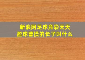 新浪网足球竞彩天天盈球曹操的长子叫什么