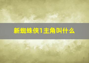 新蜘蛛侠1主角叫什么