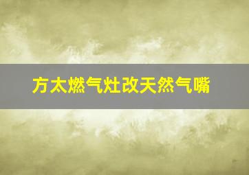 方太燃气灶改天然气嘴