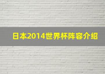 日本2014世界杯阵容介绍