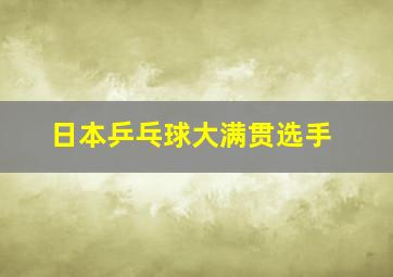 日本乒乓球大满贯选手