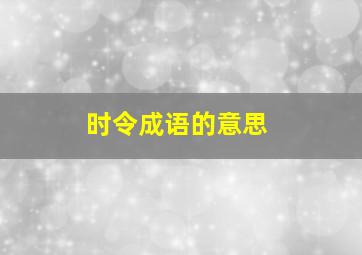 时令成语的意思