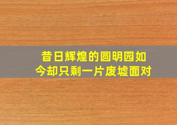 昔日辉煌的圆明园如今却只剩一片废墟面对