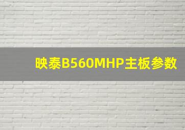 映泰B560MHP主板参数