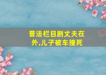 普法栏目剧丈夫在外,儿子被车撞死