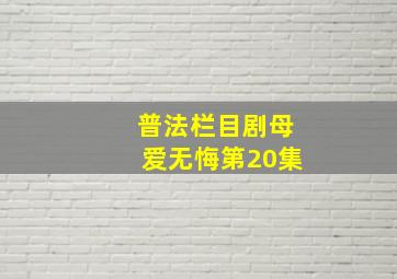 普法栏目剧母爱无悔第20集