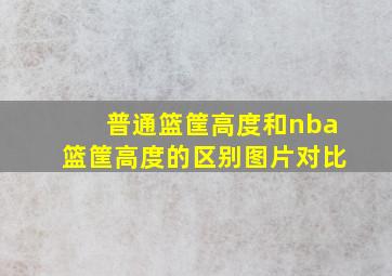 普通篮筐高度和nba篮筐高度的区别图片对比