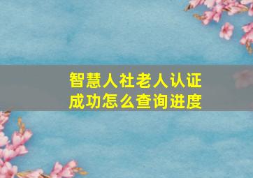 智慧人社老人认证成功怎么查询进度