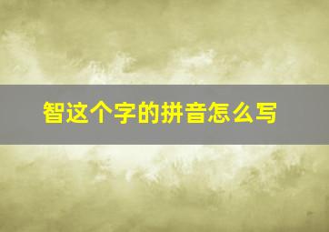 智这个字的拼音怎么写