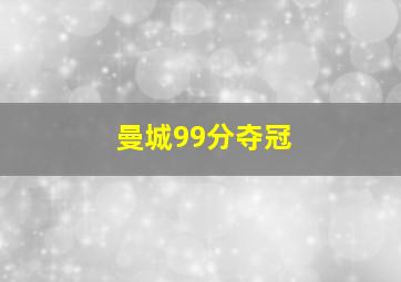 曼城99分夺冠