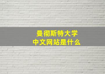 曼彻斯特大学中文网站是什么