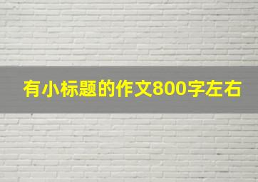 有小标题的作文800字左右