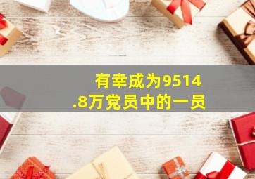 有幸成为9514.8万党员中的一员