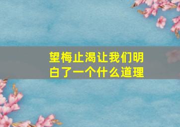 望梅止渴让我们明白了一个什么道理