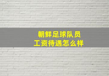 朝鲜足球队员工资待遇怎么样