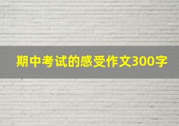 期中考试的感受作文300字