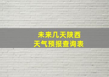 未来几天陕西天气预报查询表