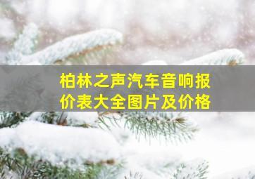 柏林之声汽车音响报价表大全图片及价格