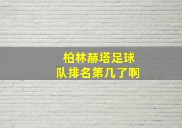 柏林赫塔足球队排名第几了啊