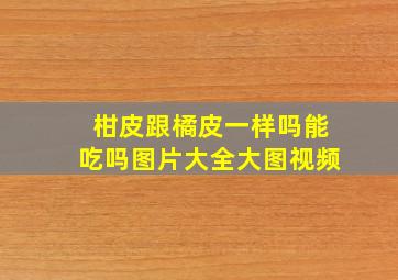 柑皮跟橘皮一样吗能吃吗图片大全大图视频