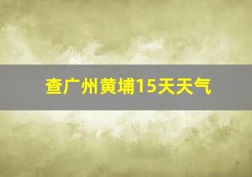 查广州黄埔15天天气