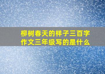 柳树春天的样子三百字作文三年级写的是什么