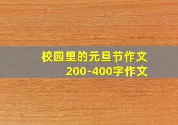 校园里的元旦节作文200-400字作文