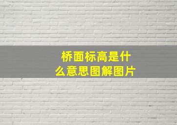 桥面标高是什么意思图解图片